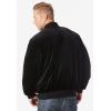 imageKingSize Mens Big ampamp Tall Tall Velour Full Zip Bomber JacketBlack