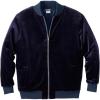 imageKingSize Mens Big ampamp Tall Tall Velour Full Zip Bomber JacketNavy