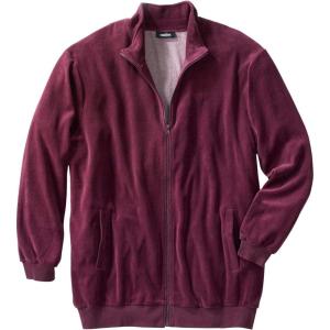 imageKingSize Mens Big ampamp Tall Tall Velour FullZip JacketDeep Burgundy