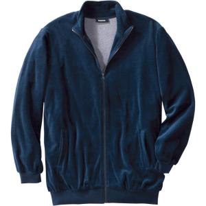 imageKingSize Mens Big ampamp Tall Tall Velour FullZip JacketNavy