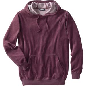 imageKingSize Mens Big ampamp Tall Tall Velour LongSleeve Pullover HoodieDeep Burgundy