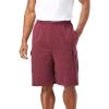 imageKingSize Mens Big ampamp Tall Lightweight Jersey Cargo ShortsHeather Deep Burgundy 2561