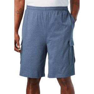 imageKingSize Mens Big ampamp Tall Lightweight Jersey Cargo ShortsHeather Slate Blue 1568