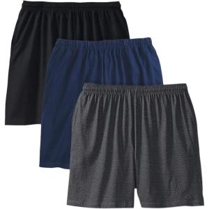 imageKingSize Mens Big ampamp Tall Lightweight Jersey ShortsAssorted Basic 3 Pack