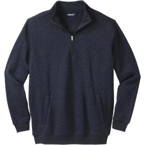 imageKingSize Mens Big ampamp Tall Quarter Zip Fleece SweaterSlate Blue Marl