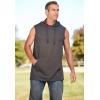 imageKingSize Mens Big ampamp Tall Lightweight Muscle Hoodie TeeBlack