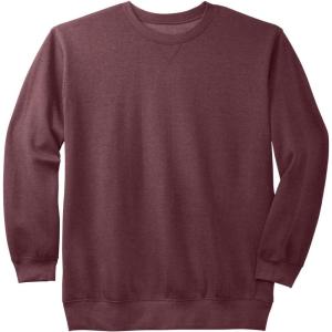 imageKingSize Mens Big ampamp Tall Tall Fleece CrewneckHeather Deep Burgundy