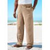 imageKingSize Mens Big ampamp Tall Elastic Waist Gauze Cotton PantsKhaki 2609