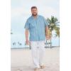 imageKingSize Mens Big ampamp Tall Gauze Camp ShirtAzure Blue 2239