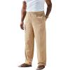 imageKingSize Mens Big ampamp Tall Elastic Waist Gauze Cotton PantsKhaki 2609