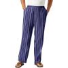 imageKingSize Mens Big ampamp Tall Elastic Waist Gauze Cotton PantsNavy Stripe