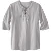 imageKingSize Mens Big ampamp Tall Gauze LaceUp ShirtSand Grey