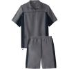 imageKingSize Mens Big ampamp Tall Quarter Zip Short Sleeve Colorblock TracksuitSteel Colorblock