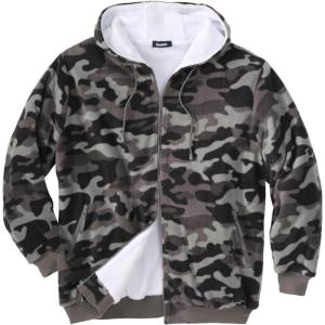 imageKingSize Mens Big ampamp Tall Explorer Plush Fleece HoodieGray Smoke Camo