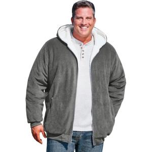 imageKingSize Mens Big ampamp Tall Explorer Plush Fleece HoodieSteel