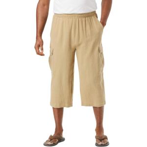 imageKingSize Mens Big ampamp Tall Gauze Cargo Judo ShortsKhaki 2608