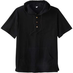 imageKingSize Mens Big ampamp Tall Gauze ShortSleeve HoodieBlack