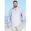 imageKingSize Mens Big ampamp Tall Gauze Mandarin Collar 34 Sleeve ShirtWhite 2758