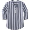 imageKingSize Mens Big ampamp Tall Gauze Mandarin Collar 34 Sleeve ShirtBlue Stripe 2598