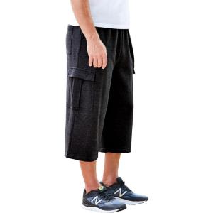 imageKingSize Mens Big ampamp Tall Fleece Judo ShortsBlack White Marl