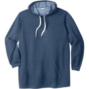 imageKingSize Mens Big ampamp Tall Fleece LongerLength Pullover HoodieHeather Slate Blue