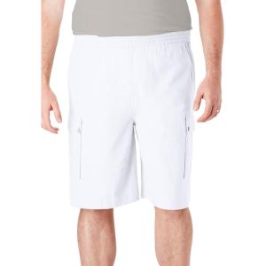 imageKingSize Mens Big ampamp Tall Full Elastic Waist Gauze Cargo ShortsWhite 3040