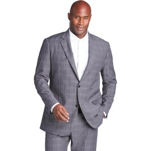 imageKingSize Mens Big ampamp Tall Easy Movement TwoButton JacketBlack Plaid