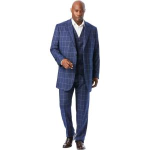 imageKingSize Mens Big ampamp Tall Easy Movement TwoButton JacketNavy Check