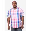 imageKingSize Mens Big ampamp Tall Short Sleeve Printed Check Sport ShirtOrange Multi Check