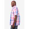 imageKingSize Mens Big ampamp Tall Short Sleeve Printed Check Sport ShirtOrange Multi Check