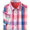 imageKingSize Mens Big ampamp Tall Short Sleeve Printed Check Sport ShirtOrange Multi Check