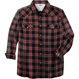 imageBoulder Creek by Kingsize Mens Big ampamp Tall Tall Western Snap Front ShirtBlack Plaid