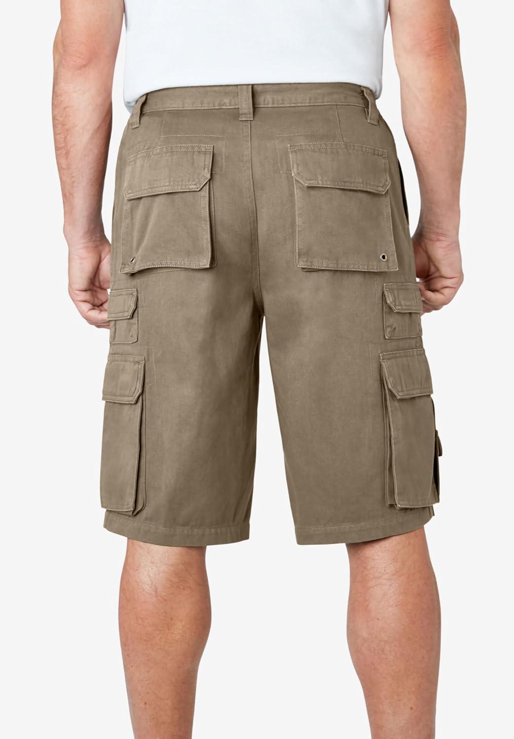 imageBoulder Creek by Kingsize Mens Big ampamp Tall SideElastic Stacked Cargo Pocket ShortsCedar Brown