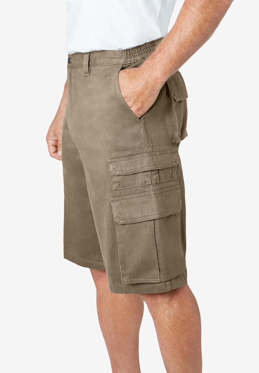 imageBoulder Creek by Kingsize Mens Big ampamp Tall SideElastic Stacked Cargo Pocket ShortsCedar Brown