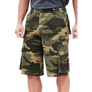 imageBoulder Creek by Kingsize Mens Big ampamp Tall Ranger Stacked Cargo 12 Pocket ShortOlive Camo