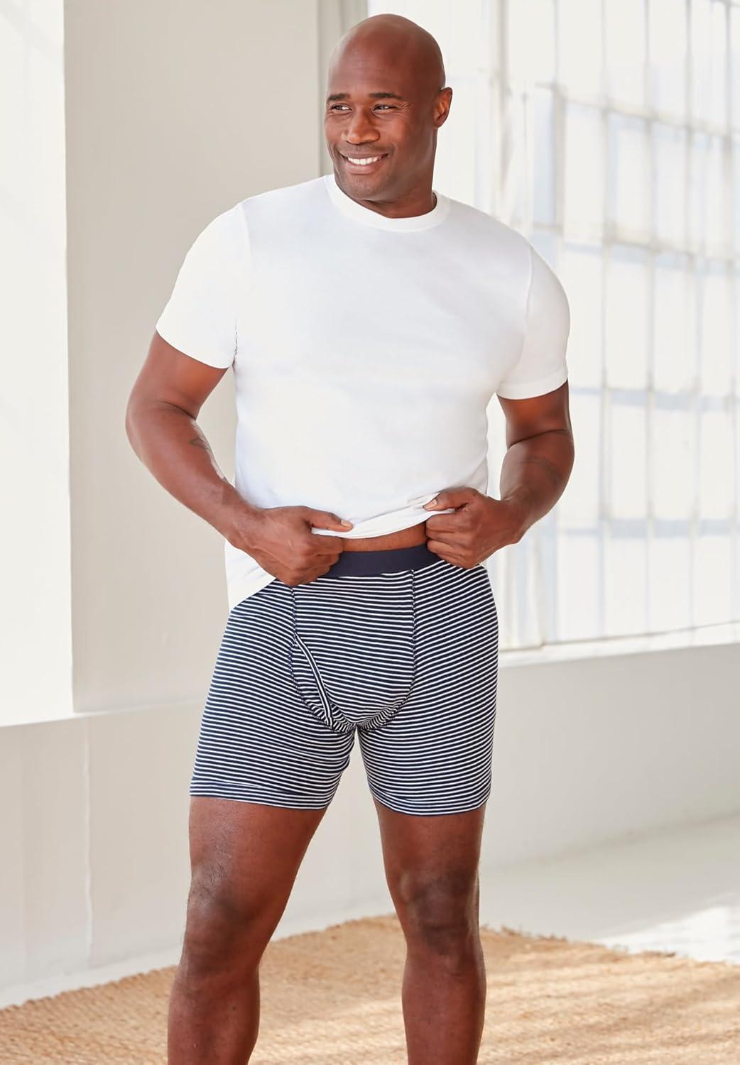 imageKingSize Mens Big ampamp Tall Cotton Crewneck Undershirt 3PackAssorted Colors 5 Pack