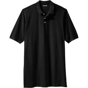 imageKingSize Mens Big ampamp Tall LongerLength ShrinkLess Piqu Polo ShirtBlack