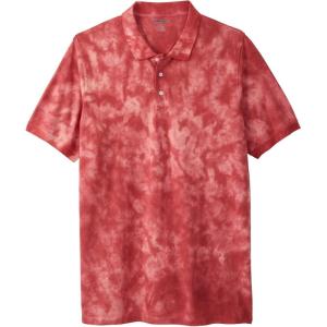 imageKingSize Mens Big ampamp Tall LongerLength ShrinkLess Piqu Polo ShirtDark Salmon Marble