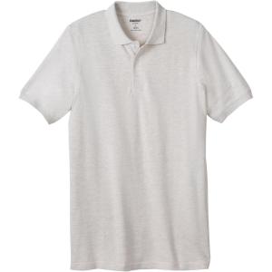imageKingSize Mens Big ampamp Tall LongerLength ShrinkLess Piqu Polo ShirtHeather Oatmeal