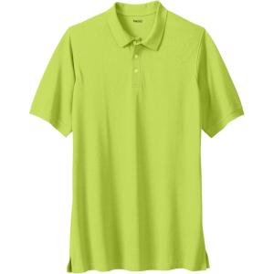 imageKingSize Mens Big ampamp Tall LongerLength ShrinkLess Piqu Polo ShirtLime