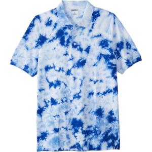 imageKingSize Mens Big ampamp Tall LongerLength ShrinkLess Piqu Polo ShirtRoyal Blue Marble