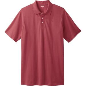 imageKingSize Mens Big ampamp Tall LongerLength ShrinkLess Piqu Polo ShirtTrue Red