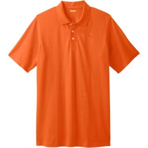 imageKingSize Mens Big ampamp Tall LongerLength ShrinkLess Piqu Polo ShirtVibrant Orange