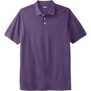imageKingSize Mens Big ampamp Tall LongerLength ShrinkLess Piqu Polo ShirtVintage Purple