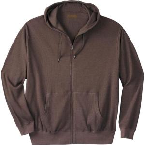 imageBoulder Creek by KingSize Mens Big ampamp Tall Thermal Waffle Zip HoodieHeather Brown