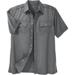 imageBoulder Creek by Kingsize Mens Big ampamp Tall ShortSleeve Pilot ShirtSteel