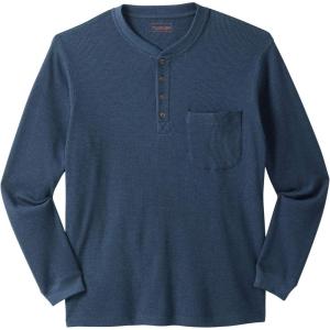 imageBoulder Creek by Kingsize Mens Big ampamp Tall Tall Thermal Pocket LongerLength HenleyHeather Navy 5227