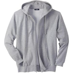 imageKingSize Mens Big ampamp Tall Fleece Zipfront Hoodie JacketHeather Grey