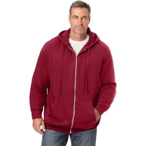 imageKingSize Mens Big ampamp Tall Fleece Zipfront Hoodie JacketMaroon