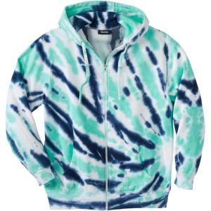 imageKingSize Mens Big ampamp Tall Fleece Zipfront Hoodie JacketTidal Green Marble
